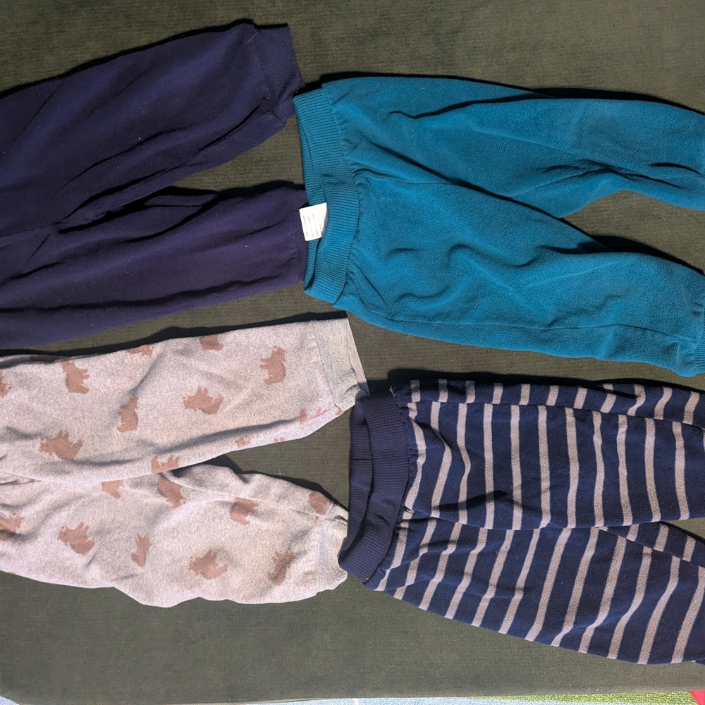 Set of 18 Months Pants in Blue, Teal, Gray, and Striped